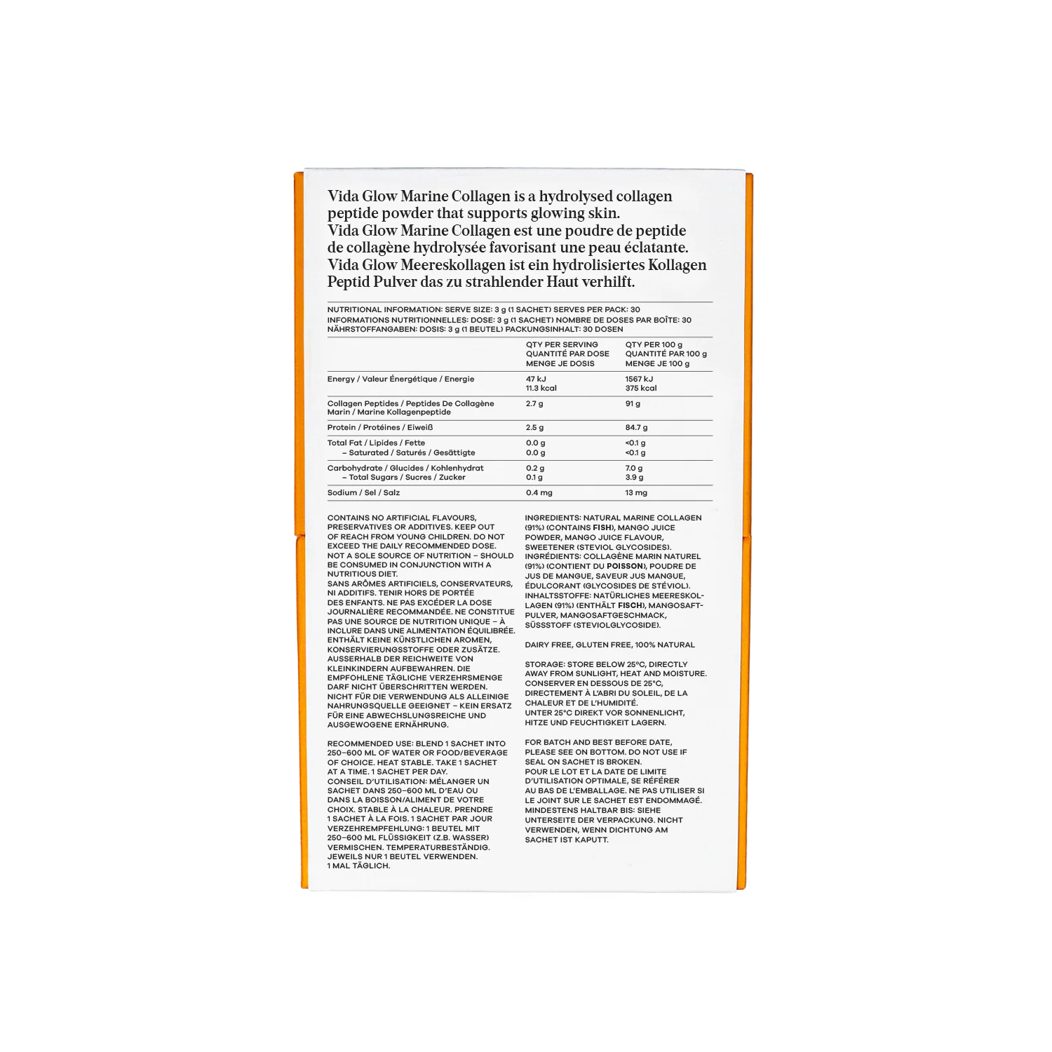 Natural Marine Collagen Sachets - Mango - Image 5