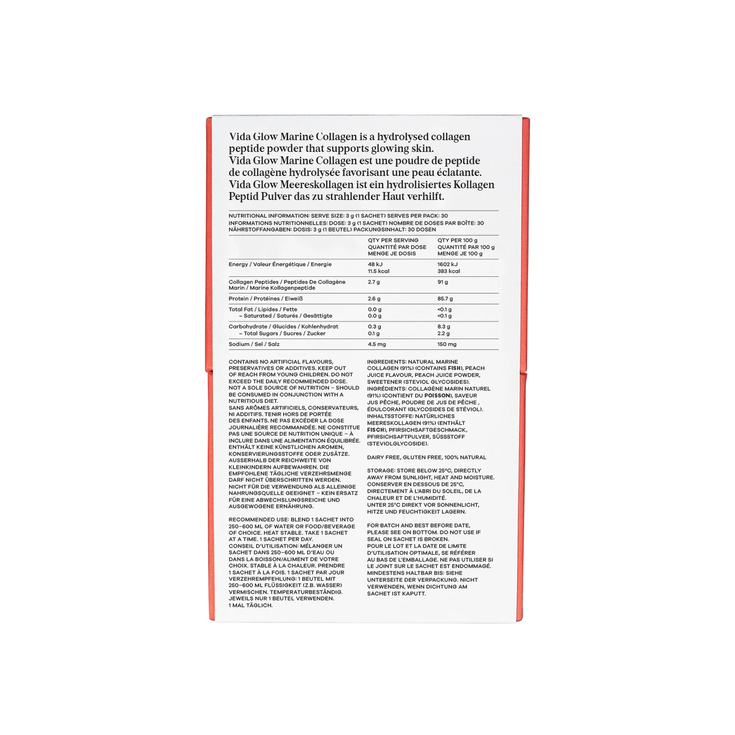 Natural Marine Collagen Sachets - Peach - Image 5